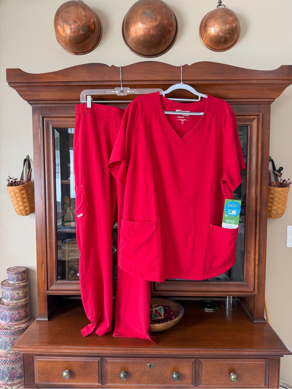 Grey's Anatomy Women's Scrub Set in Red